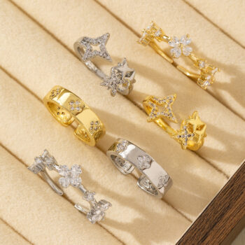 Unisex Adjustable Four-Pointed Star Ring With A Unique Design For Women - View 2