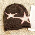 japanese style harajuku Japanese-style Harajuku Street-styled Edgy Star-knit Beanie