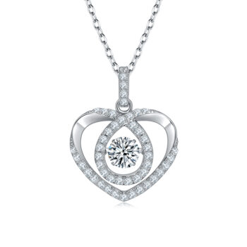 Set With Top-quality Moissanite, This Luxurious And Fashionable Light Luxury Trend Jewelry Necklace Pendant Is Made Of S925 Silver Electroplated With Platinum
