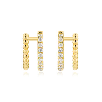 Light Ball - Set With Top-quality Moissanite Luxury And Fashionable Light Luxury Jewelry, Silver Stud Earrings, S925 Silver Electroplated With Gold