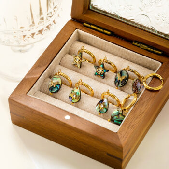 Creative Ear Studs Light Luxury Temperament Abalone Shell Earrings - View 1