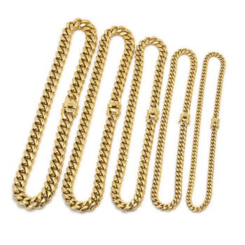 Polished Titanium Steel Cuban Chain Necklace - View 2