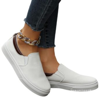 Womens Low-Top Solid-Colored Flat Shoes Cross-Border Slip-On Color-Block Loafers - View 2