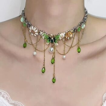 Multi-layer Tassel Intricately Crafted Niche Butterfly Titanium Steel Necklace - View 1