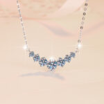 Mozanite Light Luxury S925 Sterling Silver Clavicle Necklace - View 1