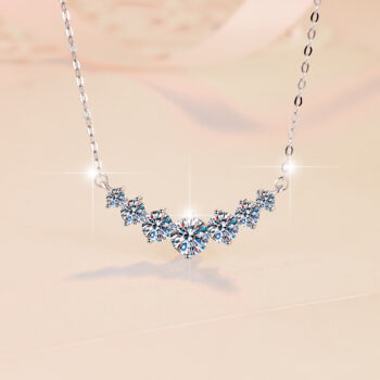 Mozanite Light Luxury S925 Sterling Silver Clavicle Necklace - View 1