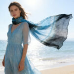 shimmer skinny scarf Turquoise Metallic Scarf - Shimmer Skinny Scarf 66inchx9.4inch