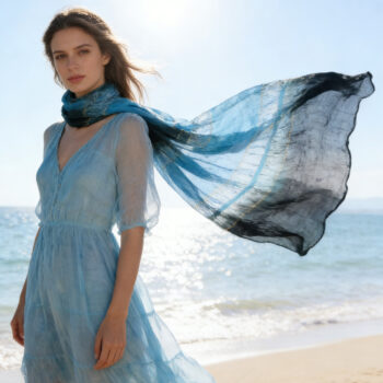 shimmer skinny scarf Turquoise Metallic Scarf - Shimmer Skinny Scarf 66inchx9.4inch