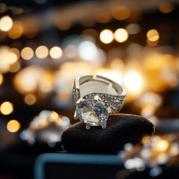 crystal ring Women's Crystal-Encrusted Ring & Couple Rings Light Luxury, High-End, Ultra-Shiny, Fashionable & Elegant Niche