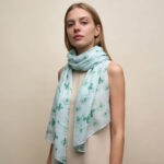 lightweight sheer scarf Lightweight Sheer Scarf ,White Printed Scarf,Crisp Skinny Scarves