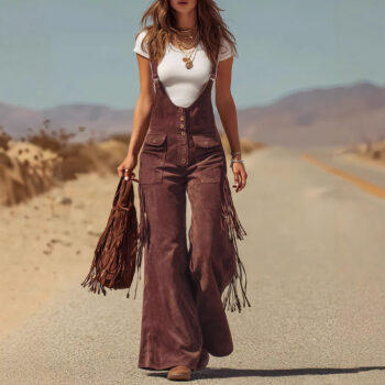 Wide Leg Overalls For Women Relaxed Workwear Inspired Style - Main product image