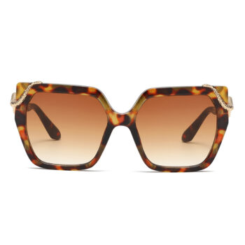 Retro Square Snake Pattern Temple Sunglasses For A Stylish - View 2