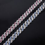 diamond necklace Mens Alloy Necklace With A Hinged Clasp And A Diamond-Patterned Powder-Blue Diamond Pendant