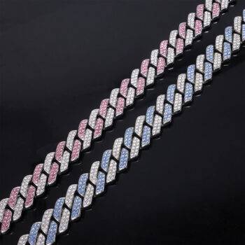 diamond necklace Mens Alloy Necklace With A Hinged Clasp And A Diamond-Patterned Powder-Blue Diamond Pendant