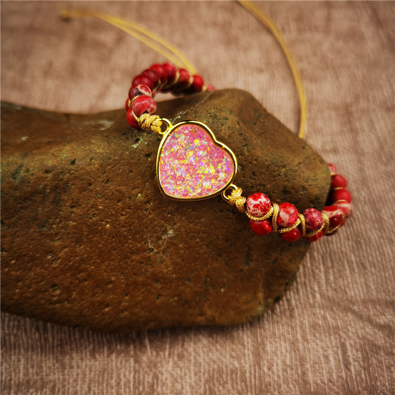 97be0306-d6e5-48ce-86af-5a85701ea113 Colorful Heart Accessories Stylish Stone Bracelet - View 4