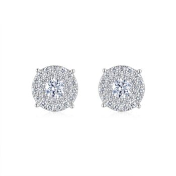 0.5-carat Luxury And Fashionable Light Luxury Jewelry Stud Earrings Set With Top-quality Moissanite, S925 Silver-plated Plati