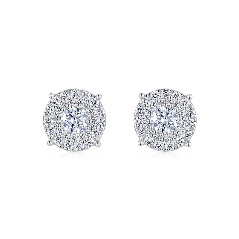 97fd1117-bc13-4314-b214-5a3b4dd470da 0.5-carat Luxury And Fashionable Light Luxury Jewelry Stud Earrings Set With Top-quality Moissanite, S925 Silver-plated Plati