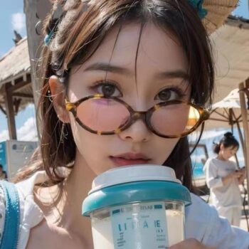 Plain Glasses Retro Oval Frame Sunglasses - View 1