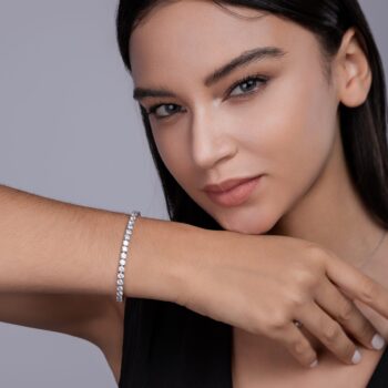 0.3-carat Luxury And Fashionable Light Luxury Trend Jewelry Silver Bracelet Set With Top-quality Moissanite, S925 Silver Elec