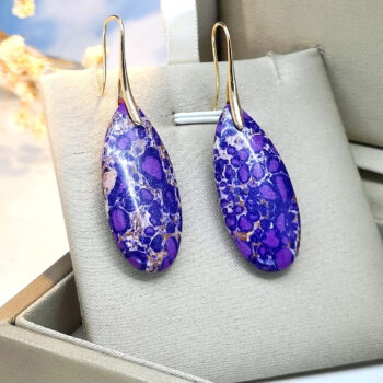 Teardrop-Shaped Colorful Artistic Vintage Earrings For Women - View 2