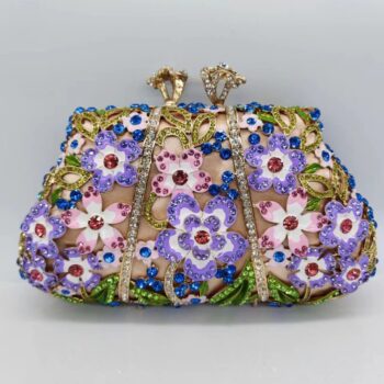 Dripping Oil Diamond Evening Bag Enamel Color Flower Clutch - View 1
