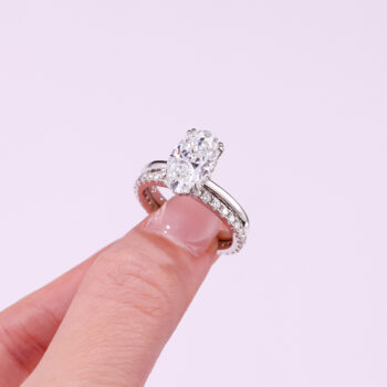 Egg-shaped Moissanite Double Rings Set With Top-quality Moissanite Luxury, Fashionable And Light Luxury Jewelry Silver Ring S