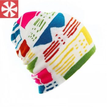 Double-layer Knitted Rainbow Parent-child Beanie Hat Ski Ice Knitted Sports Hat Wool Hat - View 1