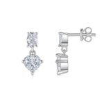 Top-quality Moissanite Luxury And Fashionable Light Luxury Jewelry Silver Stud Earrings S925 Silver Plated Platinum - View 1