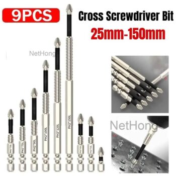 9PCS Cross Head Impact Drill Bits-Magnetic Anti-Slip Screwdriver Bits For Drills - Okita Shop