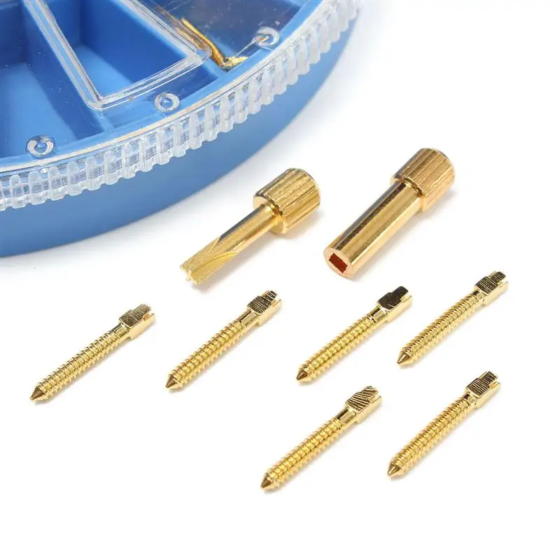 H89b8bab9573b44299f01c3cf2fce52ac7.webp Professional Dental Screw Posts - Golden Plated 50pcs Kit - View 4
