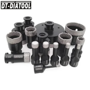 DT-DIATOOL Drill Bit M14 Porcelain Tile Crowns for Tile Granite Marble 1pc Collet, Crown Porcelain Hole Saw