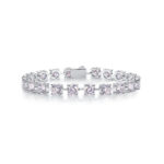 Time Appointment - A Fashionable And Light Luxury Jewelry Silver Bracelet And Bracelet Set With Top-quality Moissanite, S925