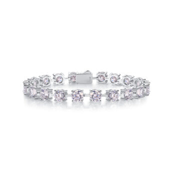 Time Appointment - A Fashionable And Light Luxury Jewelry Silver Bracelet And Bracelet Set With Top-quality Moissanite, S925 Silver Plated Platinum