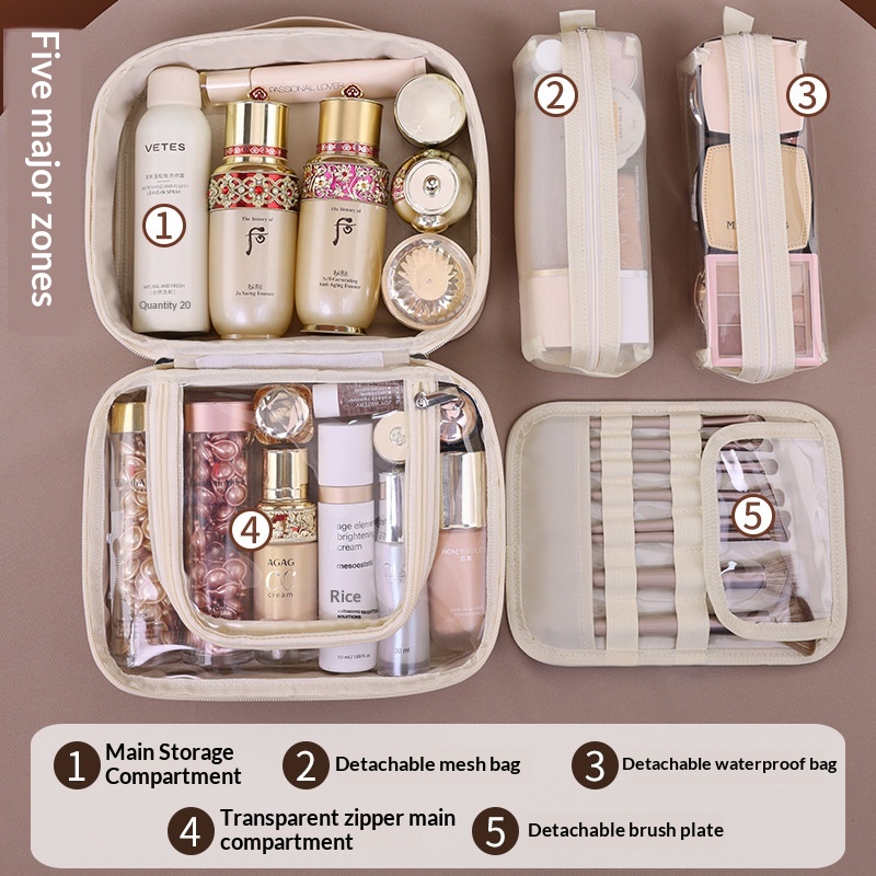 a06fb928-9ede-409a-86b1-af07c1673126_trans 5-in-1 Multi-Functional Partitioned PU Makeup Bag - View 3