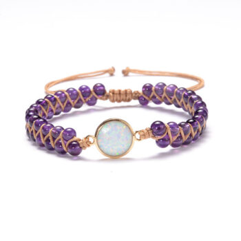 Stone Wrap Bracelets Femme Amethysts Opal String Braided Yoga Friendship Bracelet Bangle Bohemian Jewellery - View 1