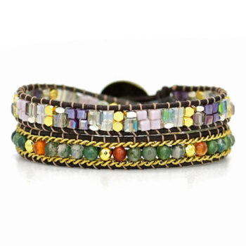 crystal bracelet Jagged Stone Crystal Wrapped Bracelet Bohemian Style