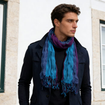 sky blue dyed Sky Blue Dyed Crinkle Scarf,vacation,daily Life,evening Party,Office Appropriate Subtlety For Women Men,for Cas