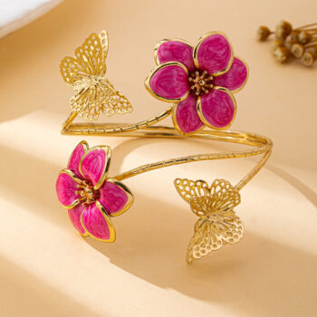 flower butterfly cold Fashion Flower Butterfly Cold Wind Women's Bangle