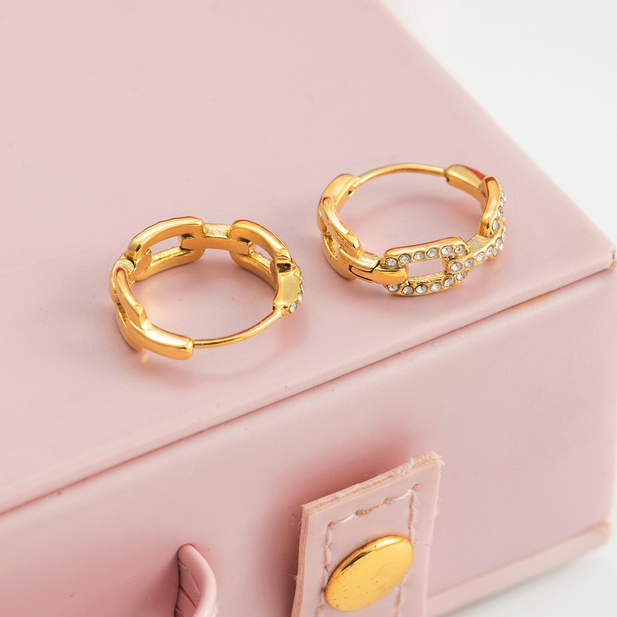 a6ce17f2-2982-446b-b2bb-f99dbba8407b Womens White Zircon Chain Stainless Steel Earrings - View 4