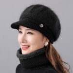 Rabbit Fur Knitted Woolen Cap Women's Autumn Versatile Winter Warm Beanie Hat - View 1