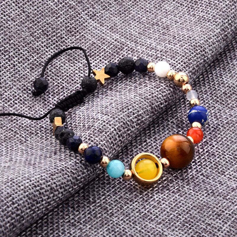a7a8ae8a-53a4-4b64-82fa-56551d81c702 Eight Planets Alloy Bracelet, Natural Stone Bead Bracelet Women Solar System Bracelet Universe Galaxy The Eight Planets Guard
