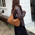 Large-capacity Tote Bag Made From Matte Cowhide - View 1