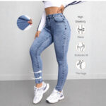 faux denim printed New Faux Denim Printed Fitness Leggings