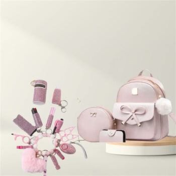 Cute Shoulders Backpack Crossbody Bags Coin Purse 3pcs Set Plus Safety Keychain Sets - View 1