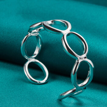 Silver Round O Bangle Jewelry - View 2