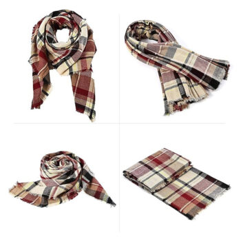 59in red women 59 X 59in Red Women Fall Winter Scarf