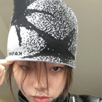 beanie hat Letter Woolen Cap Female Autumn And Winter Wild Face Small Beanie Hat