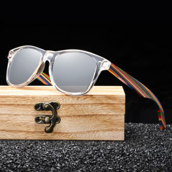 wooden polarized sunglasses - View 1