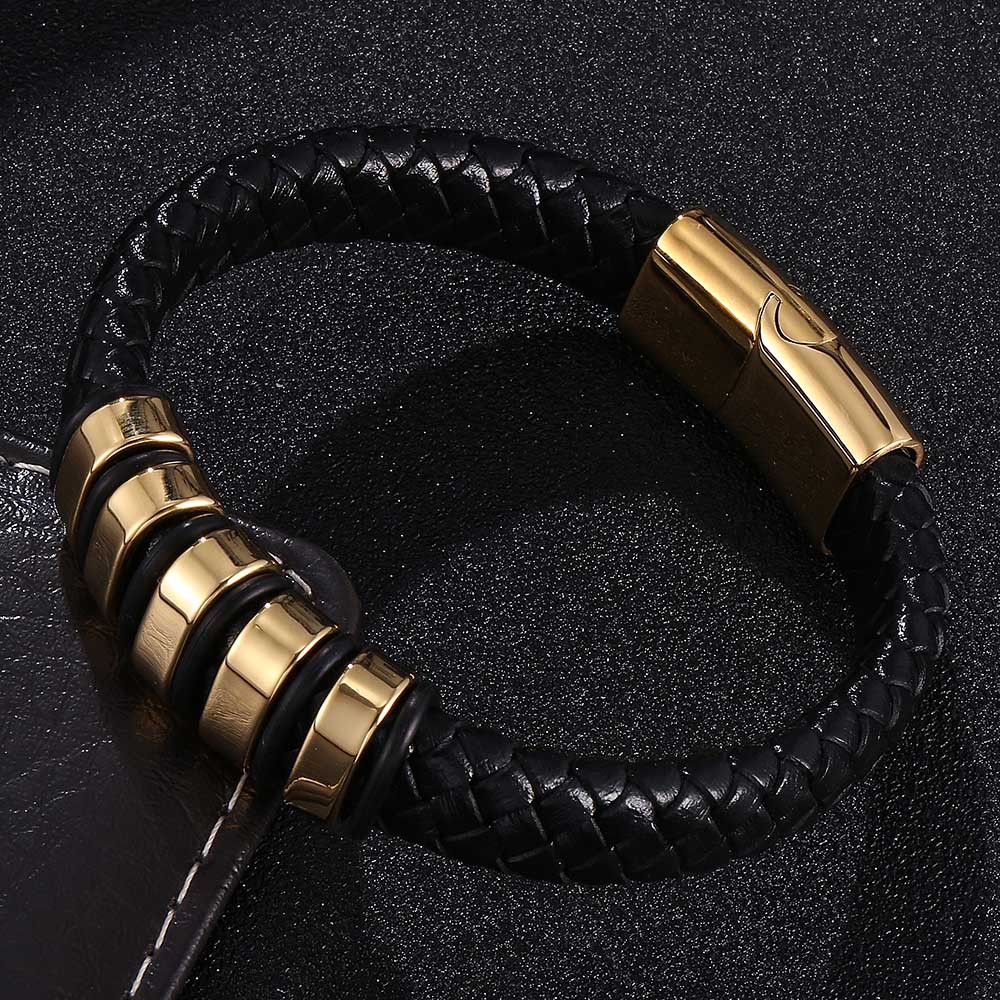 aaa229d6-7b5e-4126-af95-3bc6962b1501 Bracelet Handmade Metal Leather Bangle Jewelry - View 5