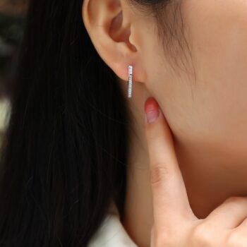 silver earrings - View 1